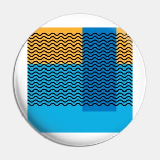 Geometric Shapes and Waves Mosaic Abstract Pin