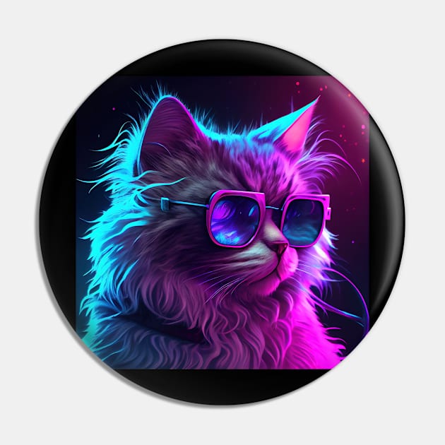 Neon Cat Pin by seantwisted