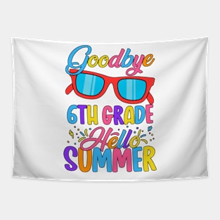 Goodbye School Hello Summer Happy Last Day Teacher Students Tapestry