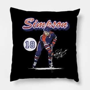 Craig Simpson Edmonton Retro Script Pillow