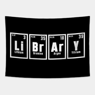 Library (Li-Br-Ar-Y): Newest Library (Li-Br-Ar-Y) Periodic Elements Spelling design Tapestry