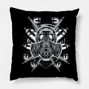 Gas Mask  Airbrush Pillow