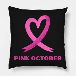 Pink October Breast Cancer Awareness Pillow