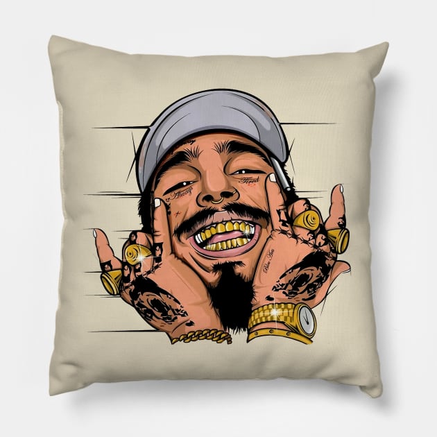 Post Malone Maverick Pillow by BAYU SARITEM