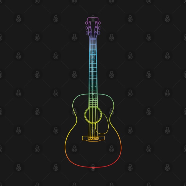 Concert Style Acoustic Guitar Colorful Outline by nightsworthy