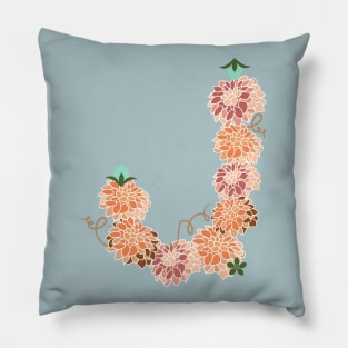 Letter J Floral Pillow