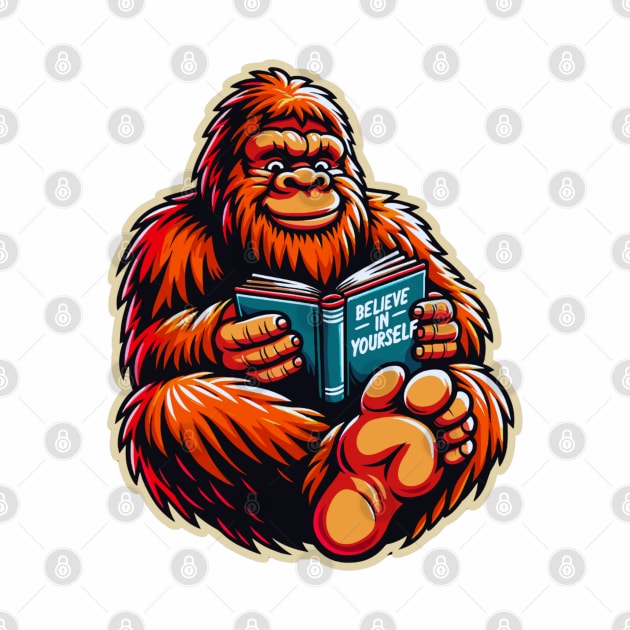 Believe in Yourself Funny Book Bigfoot by Contentarama