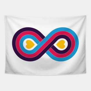 Polyamory Infinity Love Symbol - (New Pride Colors!) Tapestry