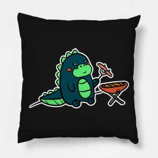 Kawaii BBQ Dino Dragon Anime Geek Tee Pillow