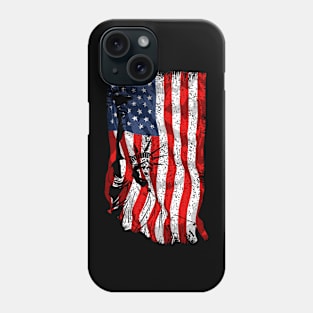 American flag USA 4th of July Retro Patriotic Phone Case