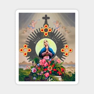 monstrance santa maria and flowers Magnet