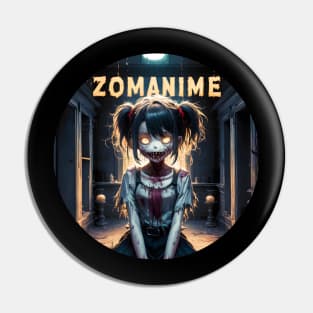 Zombie Anime girl, ZOMANIME cute monster kawaii anime tee Pin