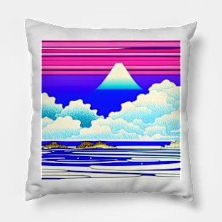 The extraordinary Fuji amidst a particularly colorful landscape. Pillow