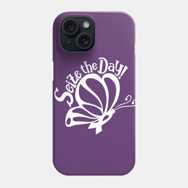 Seize The Day! - White Butterfly Phone Case by CuteCoCustom