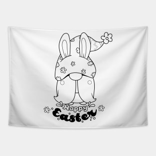 Cute bunny gnome ,happy Easter cartoon, Cartoon style. Tapestry