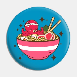 Octopus Eating Ramen Ramen Lover Pin