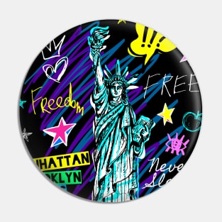 New York City, American liberty, freedom. Cool t-shirt quote trendy fashion Pin