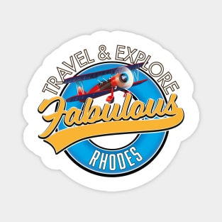 Travel explore fabulous Rhodes logo Magnet