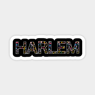 Harlem: Celebrating 50 Years of Hip-Hop Culture With Iconic Clip Art | With White Outline Magnet