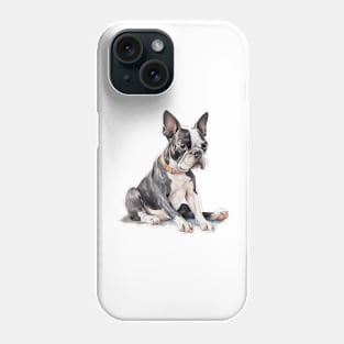 Boston Terrier Watercolor Style Phone Case