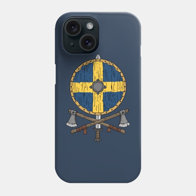 Swedish Viking shield with axes. Phone Case by JJadx