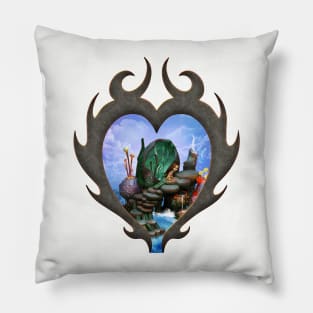 Little fairy on the beach Pillow