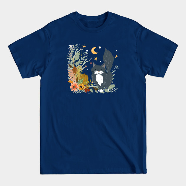 Disover Autumn Garden Moonlit Kitty Cat - Cat - T-Shirt