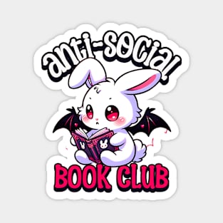 Anti-social Book Club Cute Bat Bunny Reader Magnet