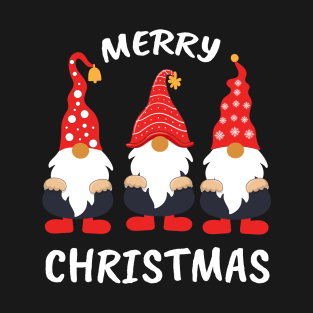 Cute Gnomies Merry Christmas Red Hat T-Shirt