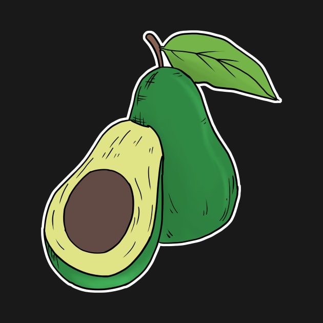 Avocado hand drawn fruits summer by Mesyo