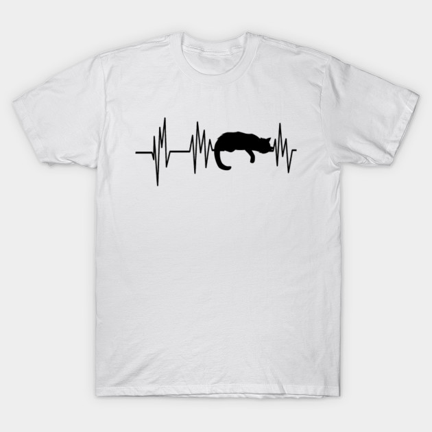 Lazy Cat Black Heart Beat Black Lazy Cat T Shirt Teepublic