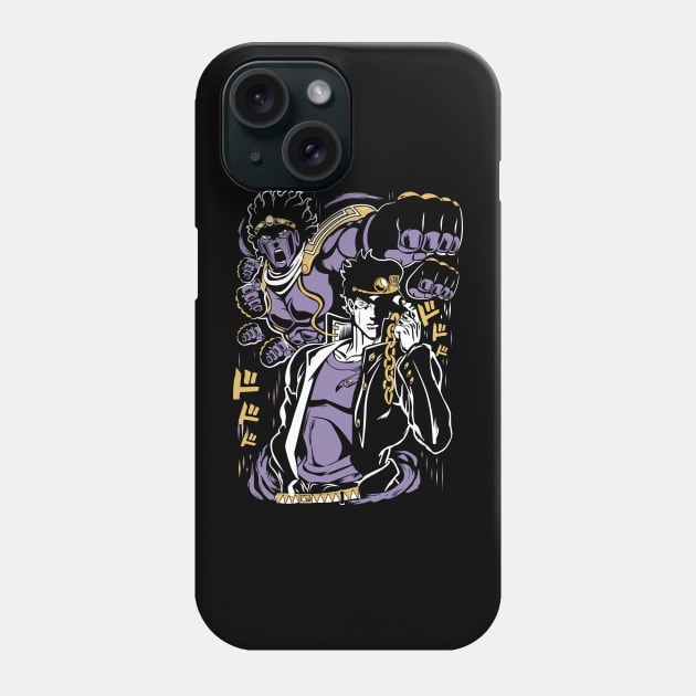 Jotaro Anime Fanart Phone Case by Planet of Tees