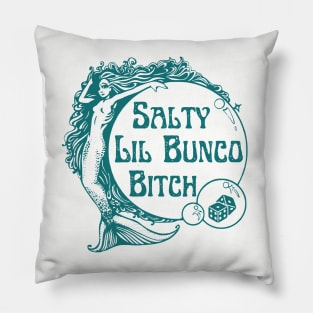 Bunco Salty Lil Bunco Bitch Mermaid Retro Vacation Beach Pillow