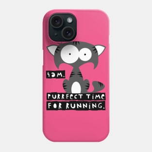 Funny cat meme – 4 AM, perfect time for running. (Grisù) – pink Phone Case