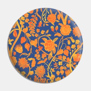 Chinese Orange Floral Pattern - Hong Kong Summer Flowers Pin