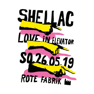 Shellac Love In Elevator Rote Fabrik T-Shirt