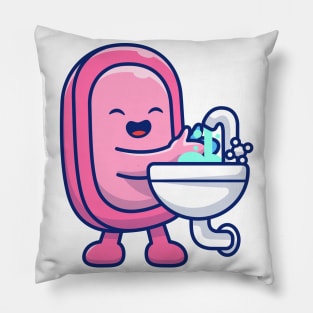 Cute soap washing hand cartoon Pillow