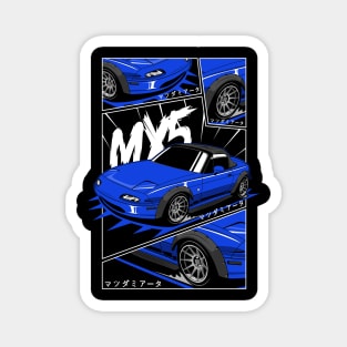 Blue miata jdm manga style Magnet