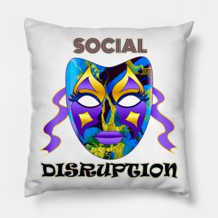 Social Distancing Disruption Bold Unusual Artwork Typography Pillow