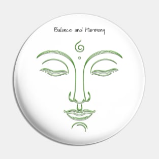 Buddha Babe T-Shirt - Balance and Harmony  - Green print design Pin