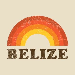 Belize Retro Vintage Rainbow Vacation Souvenir T-Shirt