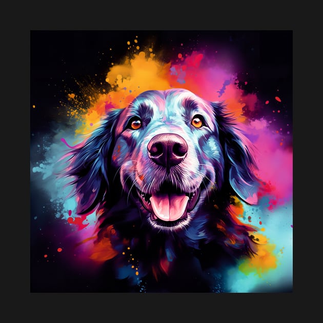 Labrador Retriever Dog in Colourful Paint Splashes by Geminiartstudio