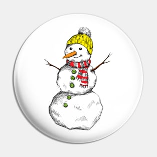 Snowman illustration Pin