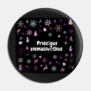 Happy christmas Priecīgus ziemassvētkus latvietis - Latvian Pin