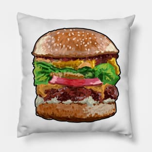 Delicious burger Pillow