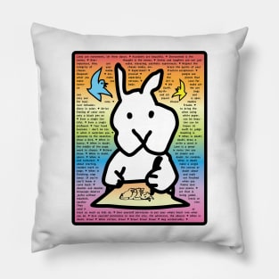 The Doodler's Manifesto funny bunny with message about life and drawing Pillow