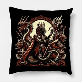 the lion king with the guardian dragon Pillow