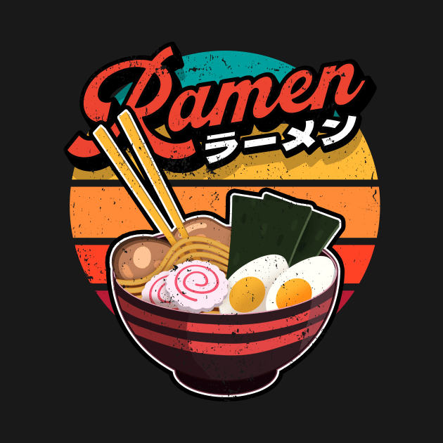 Vintage Ramen Retro Sunset Kawaii Japanese Food by alpha96