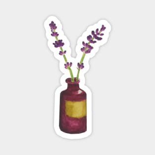 Watercolour Lavender Pot Magnet