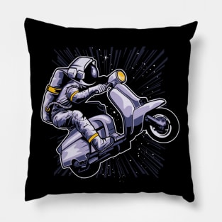 Astronaut riding a Vespa Funny Astronaut rides Pillow